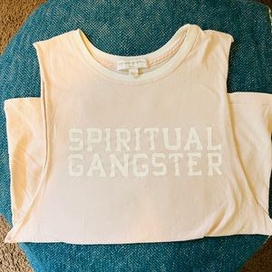Spiritual Gangster light pink muscle tee